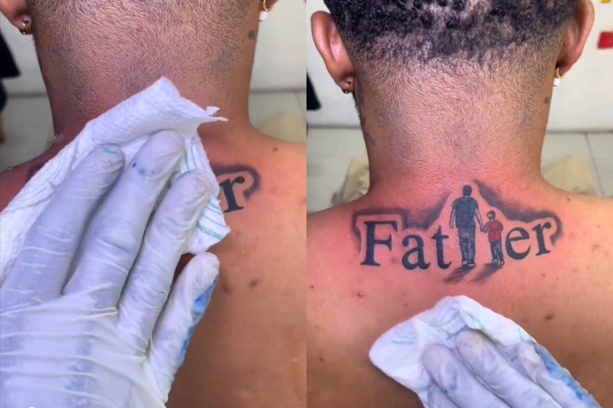 Hombre se tatúa en honor a su padre y se vuelve viral por un error que pasó desapercibido