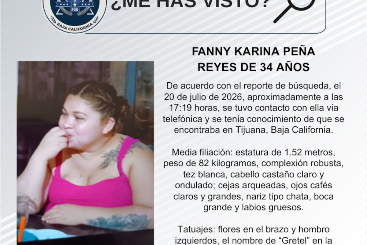 Se busca Fanny Karina Peña Reyes de 34 años