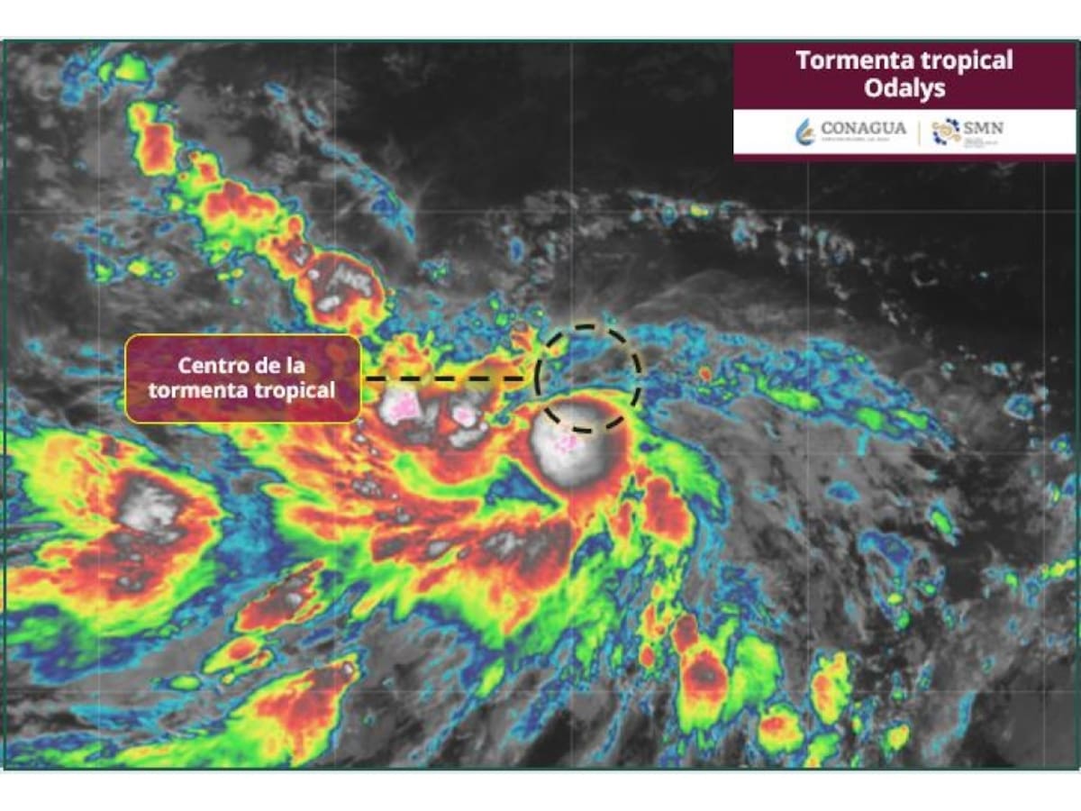 Ubicación de la tormenta tropical Odalys. (SMN)