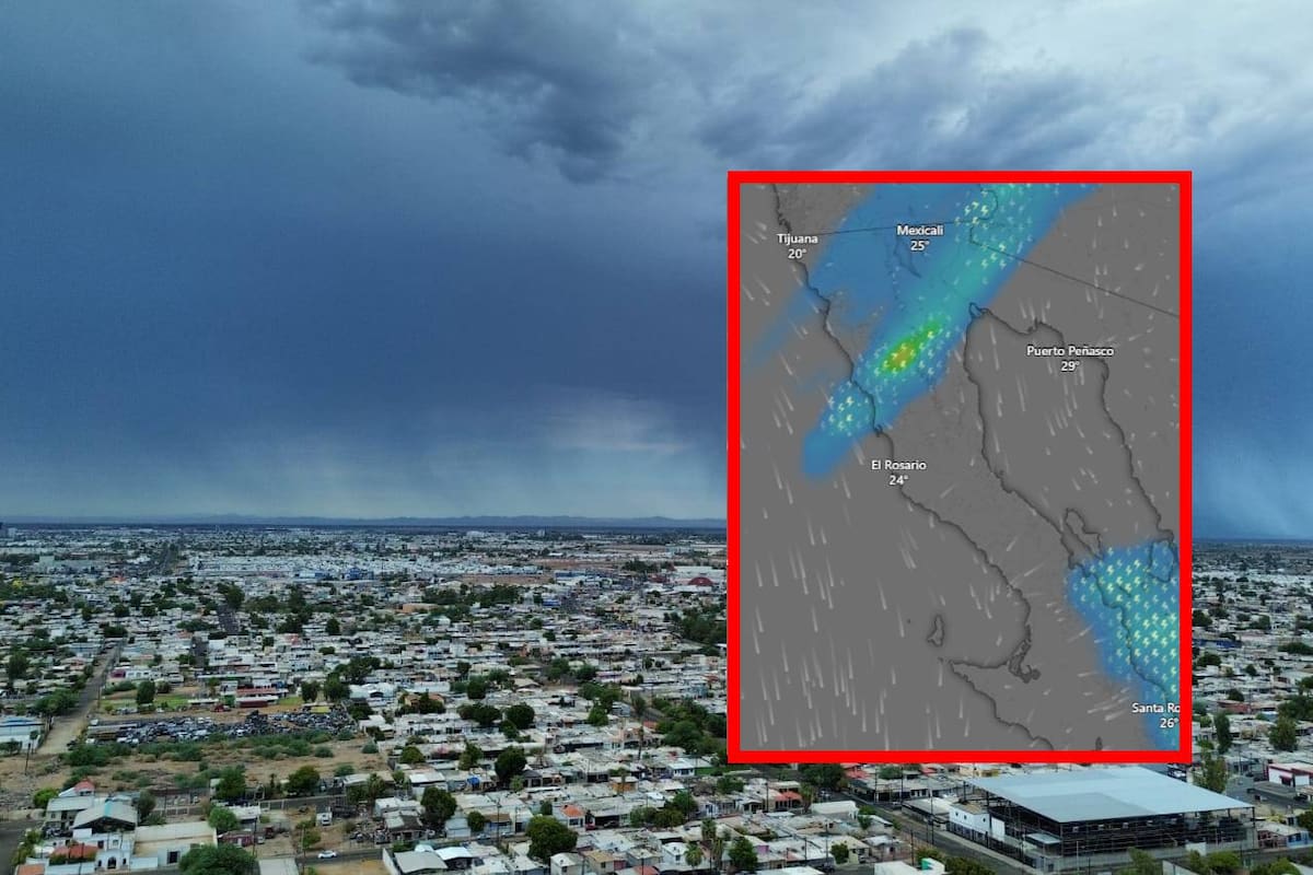 Prevén chubascos en Mexicali durante inicio de semana; lluvias fuertes se concentran al sur de Baja California