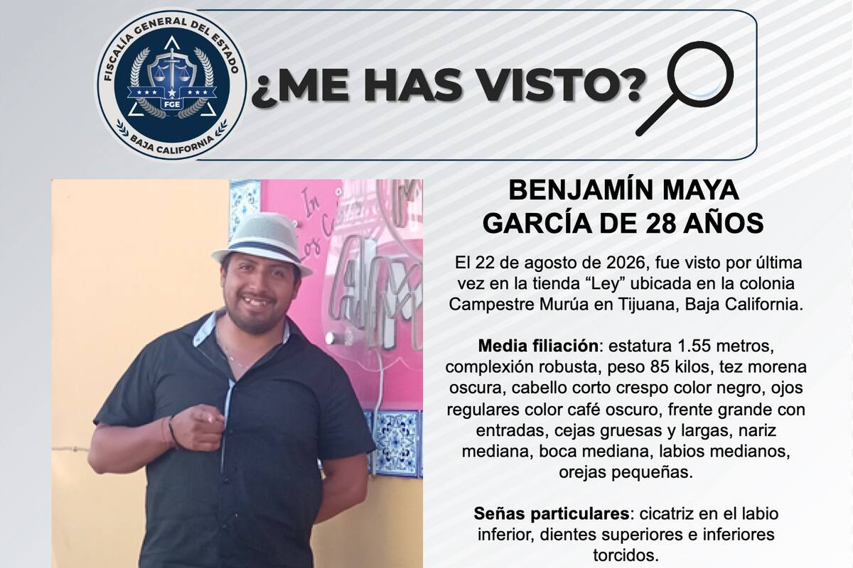 Se busca Benjamín Maya García de 28 años