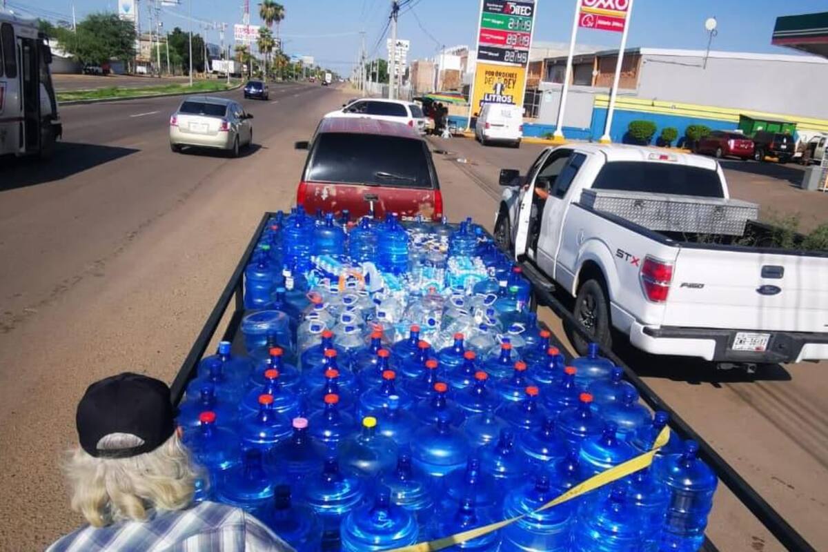 Aguatón recolecta 2 mil 500 litros de agua para apoyar a cien familias de Punta Chueca