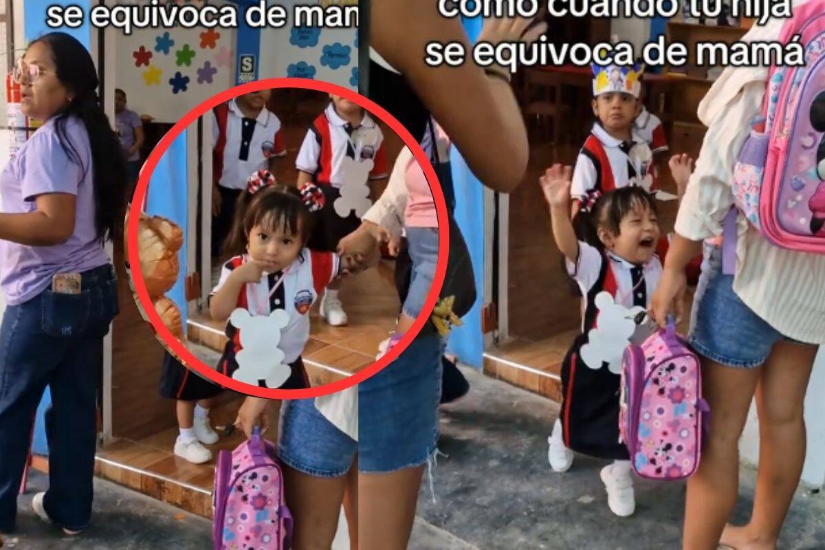 Niña saluda a una desconocida; la confunde con su madre al salir del Kinder