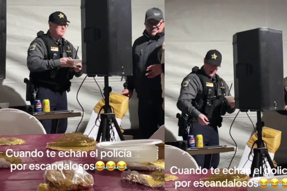 Estadounidenses llaman a la policía por fiesta mexicana, pero el oficial termina degustando la comida y conviviendo en el ambiente