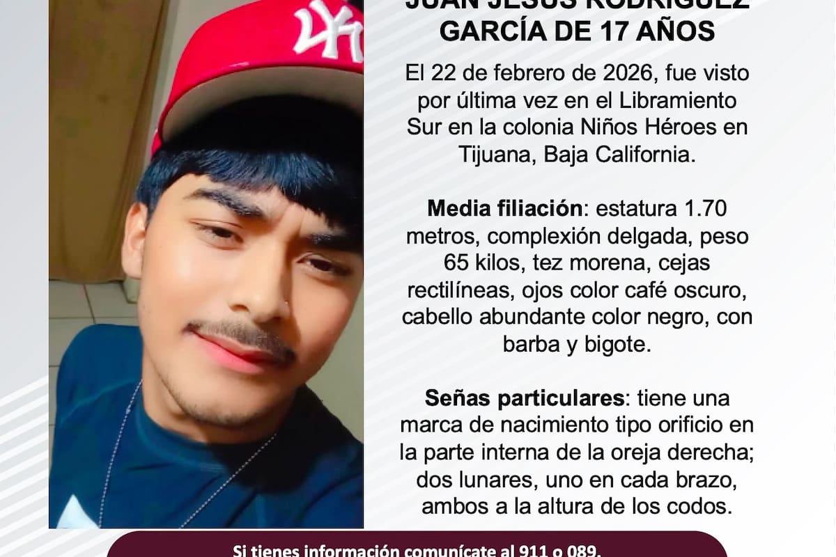 Se busca a Juan Jesús Rodríguez García de 17 años