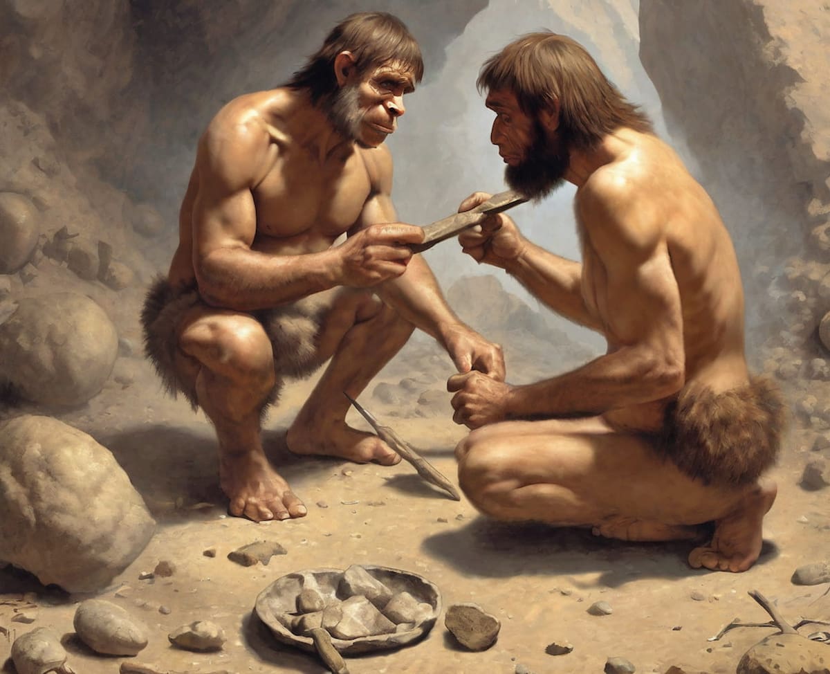 El desarrollo tecnológico del Homo Sapiens se produjo tras la extinción de los Neandertales, según un estudio. Crédito: Generada con StableDiffusionXL