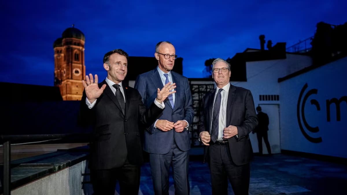 Macron, Starmer, Merz y Meloni encabezaron este viernes la cumbre en el Palacio del Elíseo. La misión que planifican será, según sus palabras, "estrictamente pacífica y defensiva". /Reuters