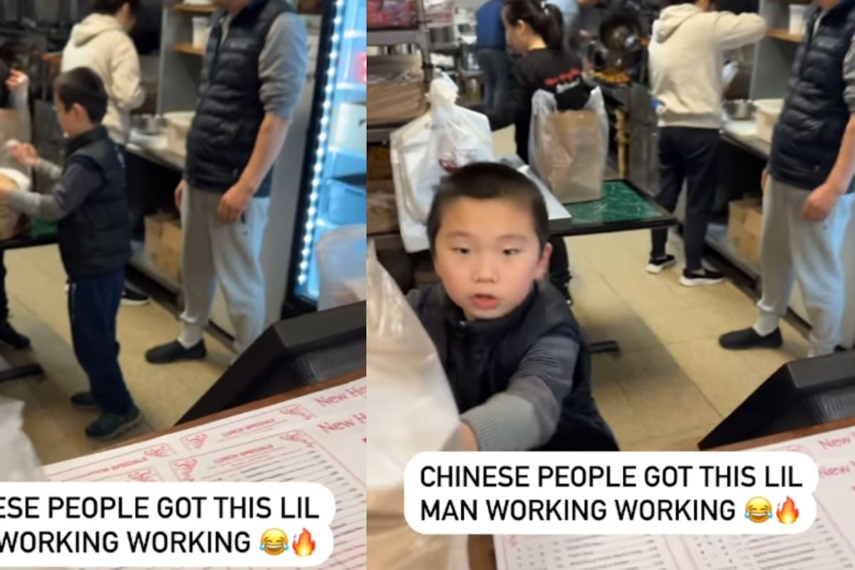 “¿Esto es legal?”: niño trabaja en restaurante chino y se vuelve viral por su corta edad; redes se dividen