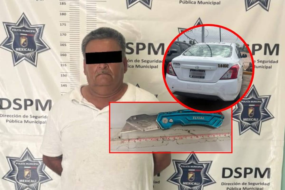 Taxi es detenido tras persecución en Mexicali; investigan si estuvo ligado a robo en estacionamiento