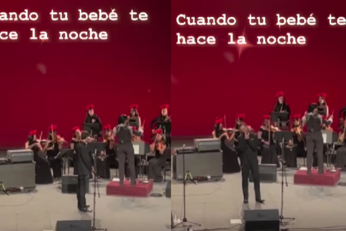 Director de orquesta es sorprendido por su bebé en pleno concierto y se emociona
