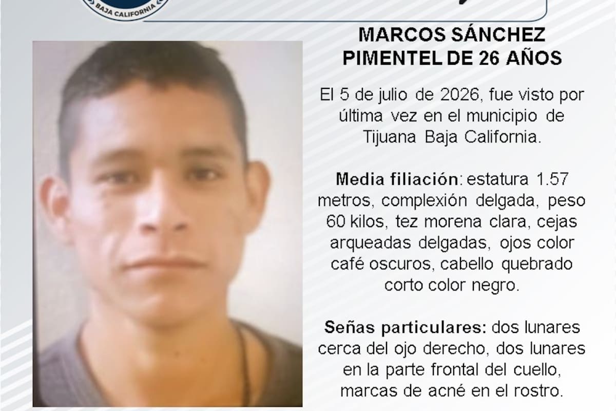 Se busca Marcos Sánchez Pimentel de 26 años