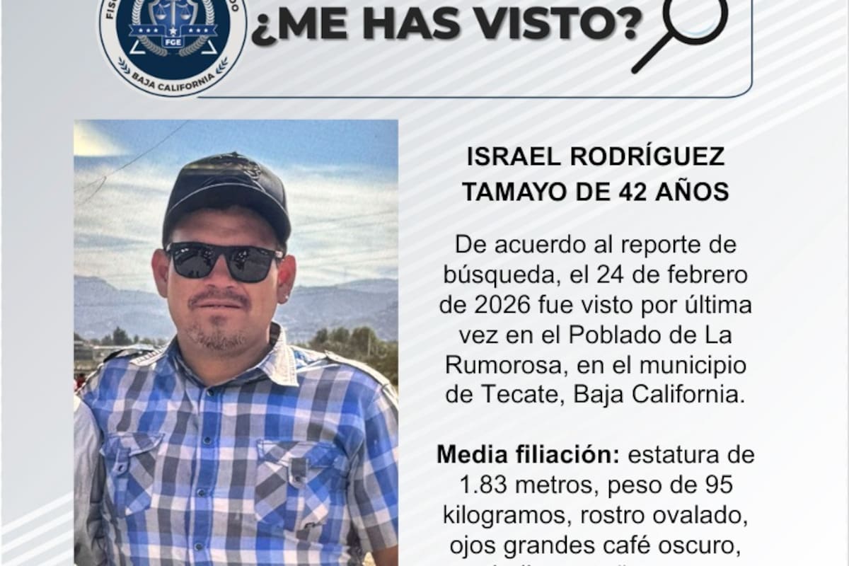 Se busca a Israel Rodríguez Tamayo, de 42 años de edad