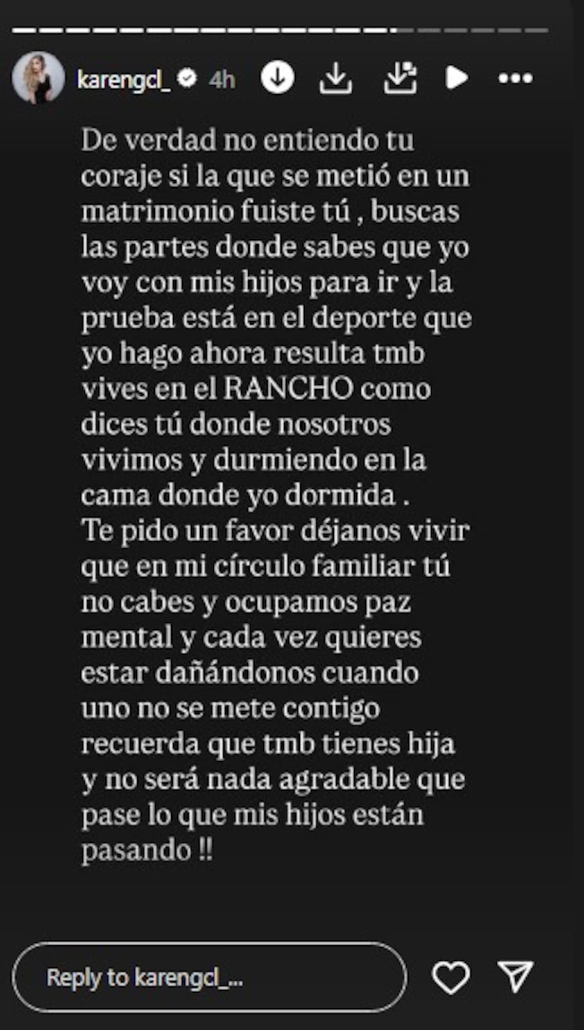 Karen Caro explota contra la novia de Luis R Conriquez / Instagram @karengcl_