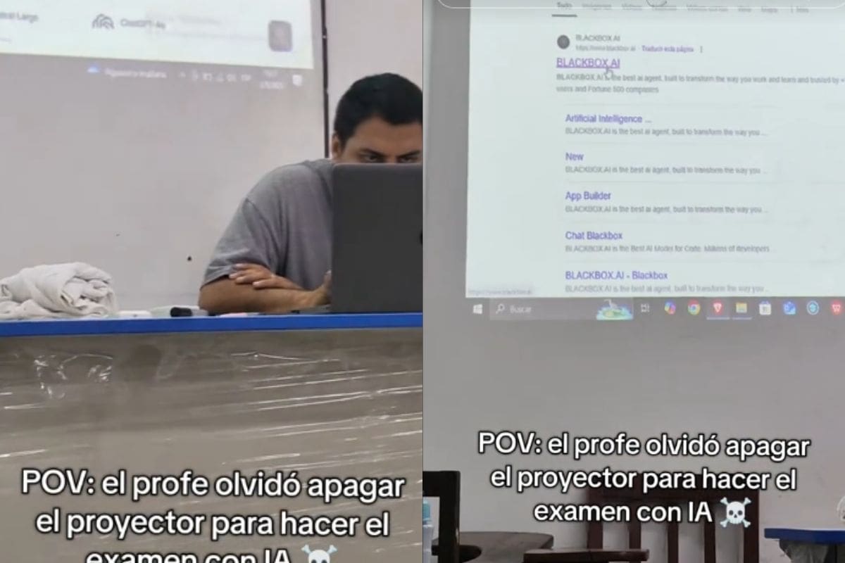 Maestro es descubierto haciendo examen sorpresa con inteligencia artificial en medio de la clase
