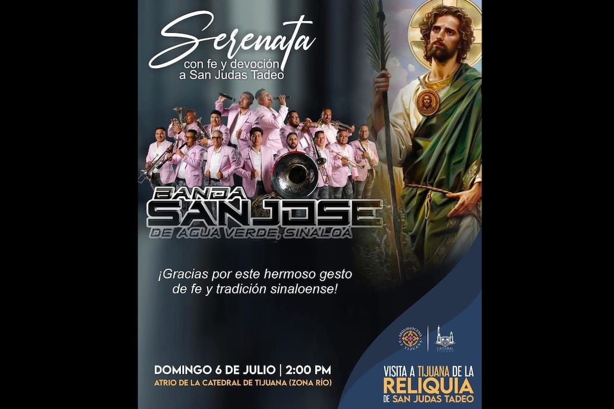 Habrá concierto de banda para dar la bienvenida a la reliquia de San Judas Tadeo en Tijuana