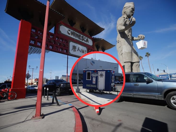Instalan “Punto Seguro” en el monumento del Cocinero Chino en el centro historico de Mexicali