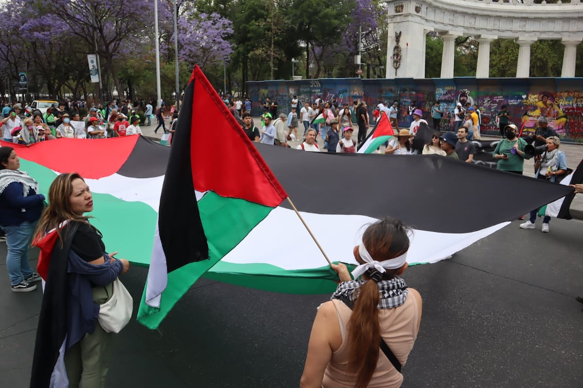 Cientos de personas se manifestaron en la Ciudad de México en defensa del pueblo palestino. Foto: Cuenta de X @Corsopal
