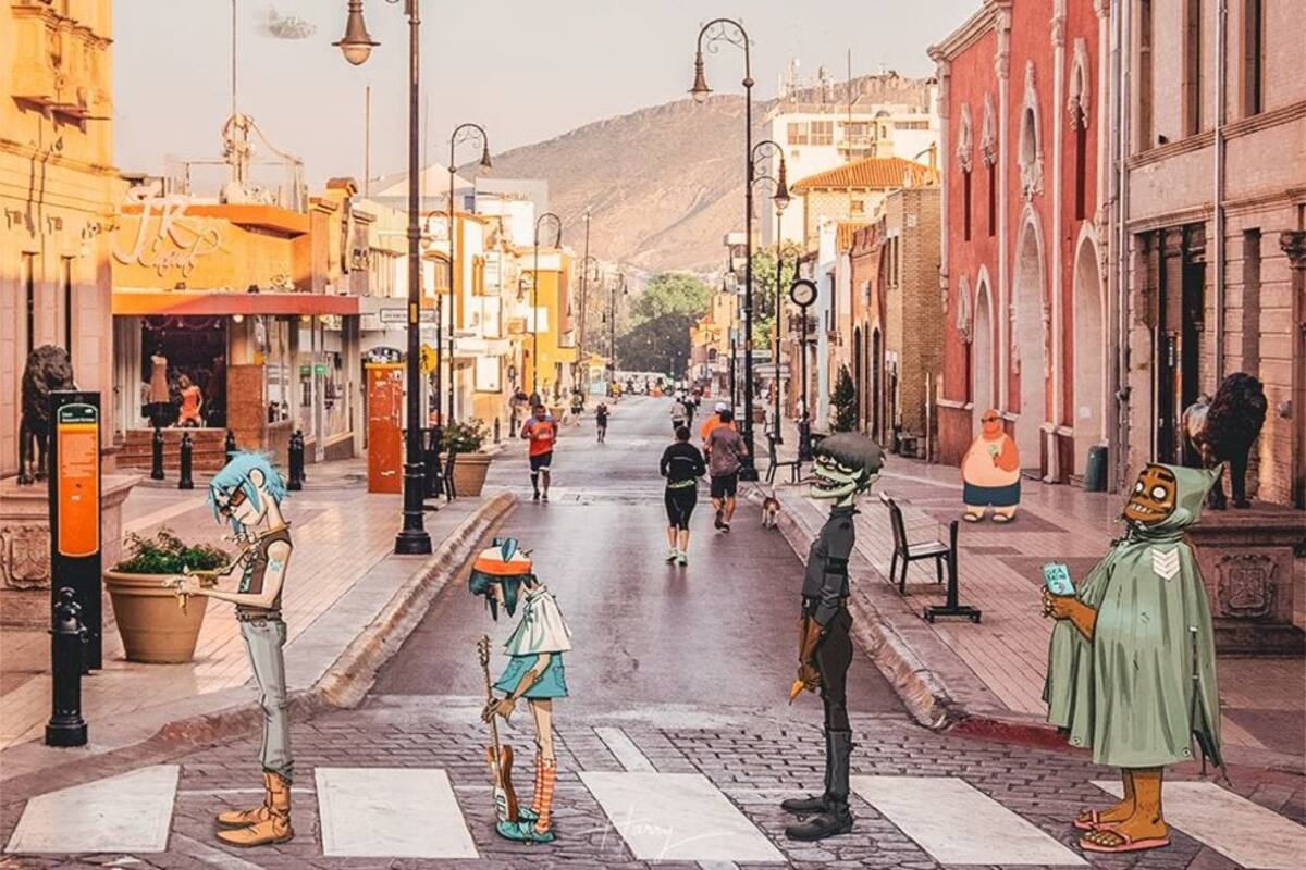 "Al estilo del Abbey Road de los Beatles": Gorillaz publica foto en Saltillo
