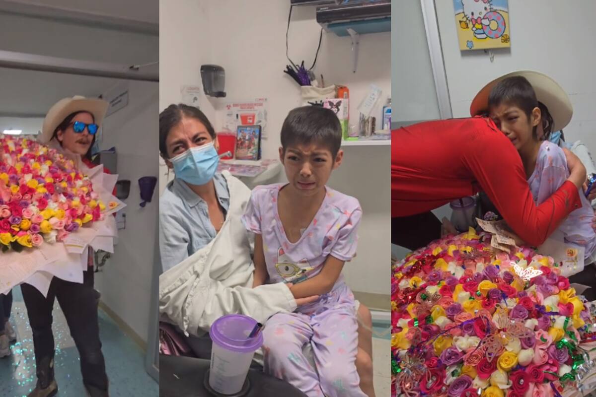 VIDEO: “El Patrón” cumple el sueño de niña con cáncer y le lleva flores al hospital