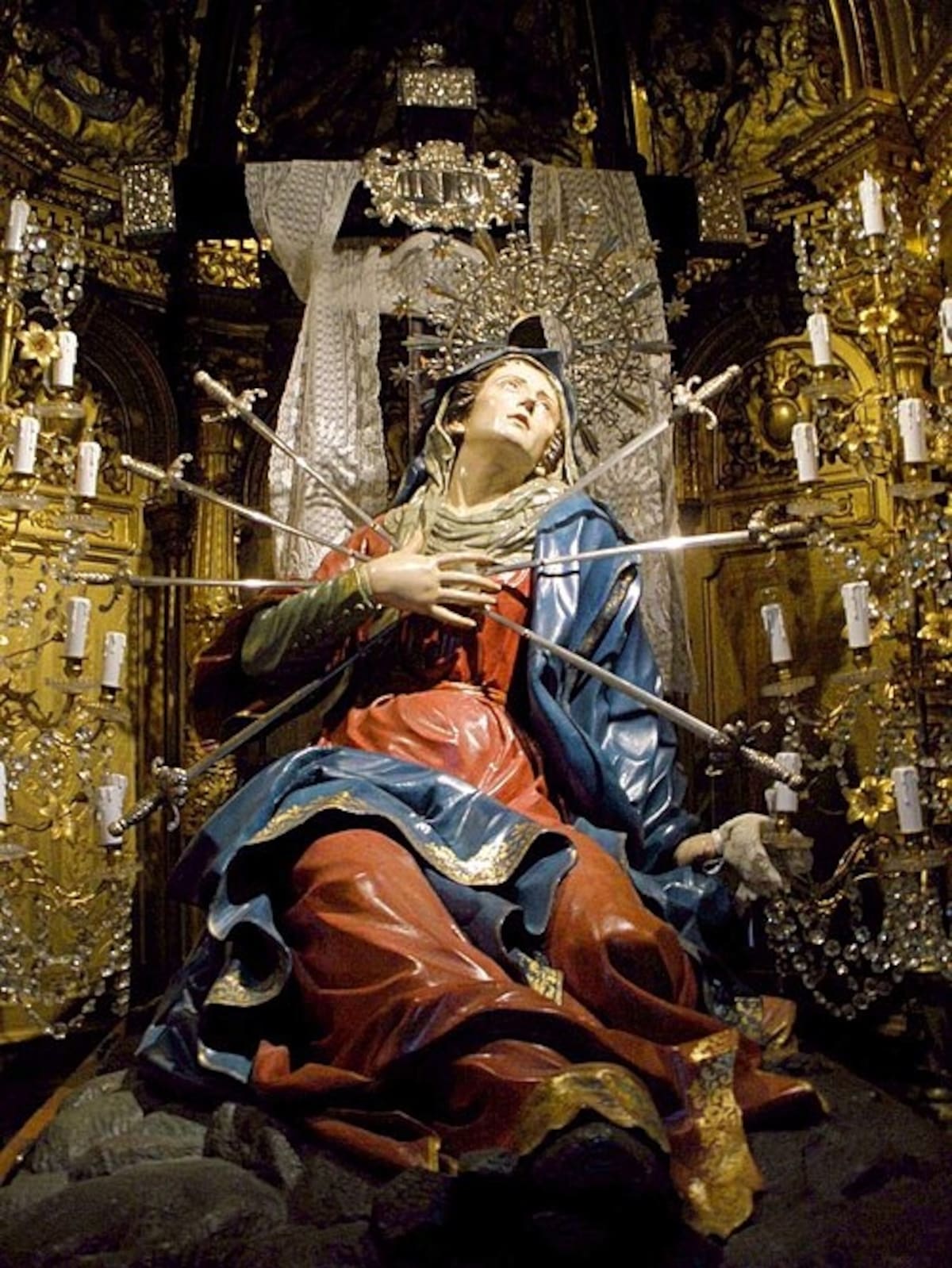 Imagen de Nuestra Señora de los Dolores, talla venerada en la Iglesia de la Vera Cruz de Salamanca, España. La advocación mariana se celebra cada 15 de septiembre. | Foto: Zarateman / Wikimedia Commons / CC BY-SA 4.0.