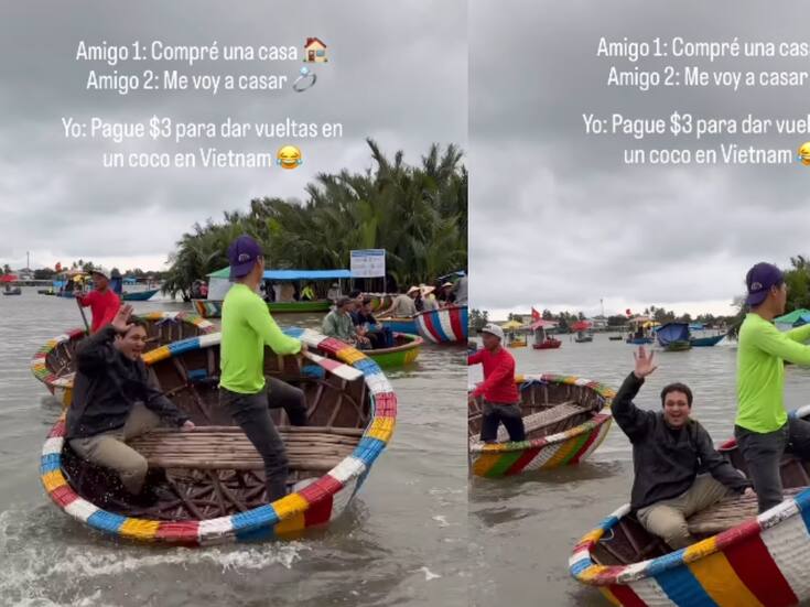 “Otros se casan, yo pagué para dar vueltas en un coco en Vietnam”: atracción acuática se vuelve viral en redes