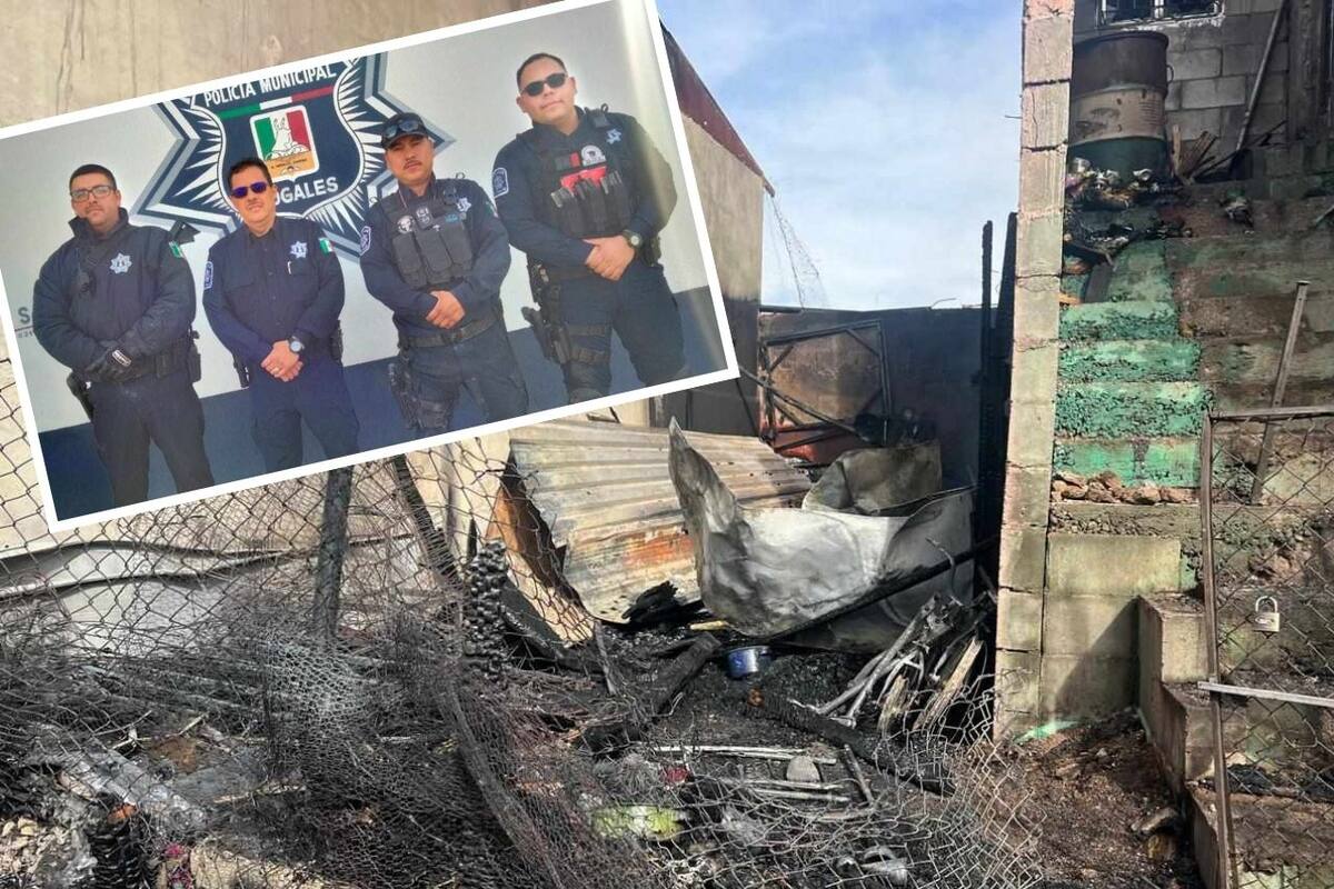 Rescatan a mujer y 3 menores de edad tras incendiarse vivienda en Nogales, Sonora