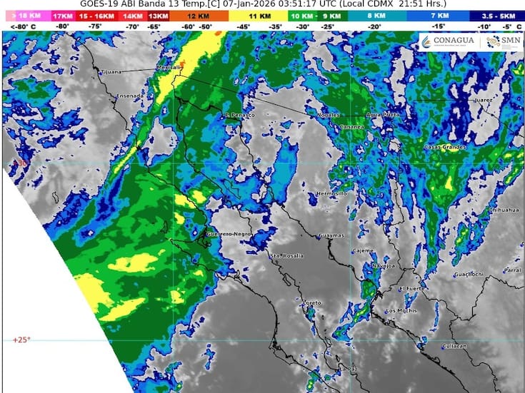 Frente Frío 27 provocará lluvias y descenso de temperaturas en Sonora