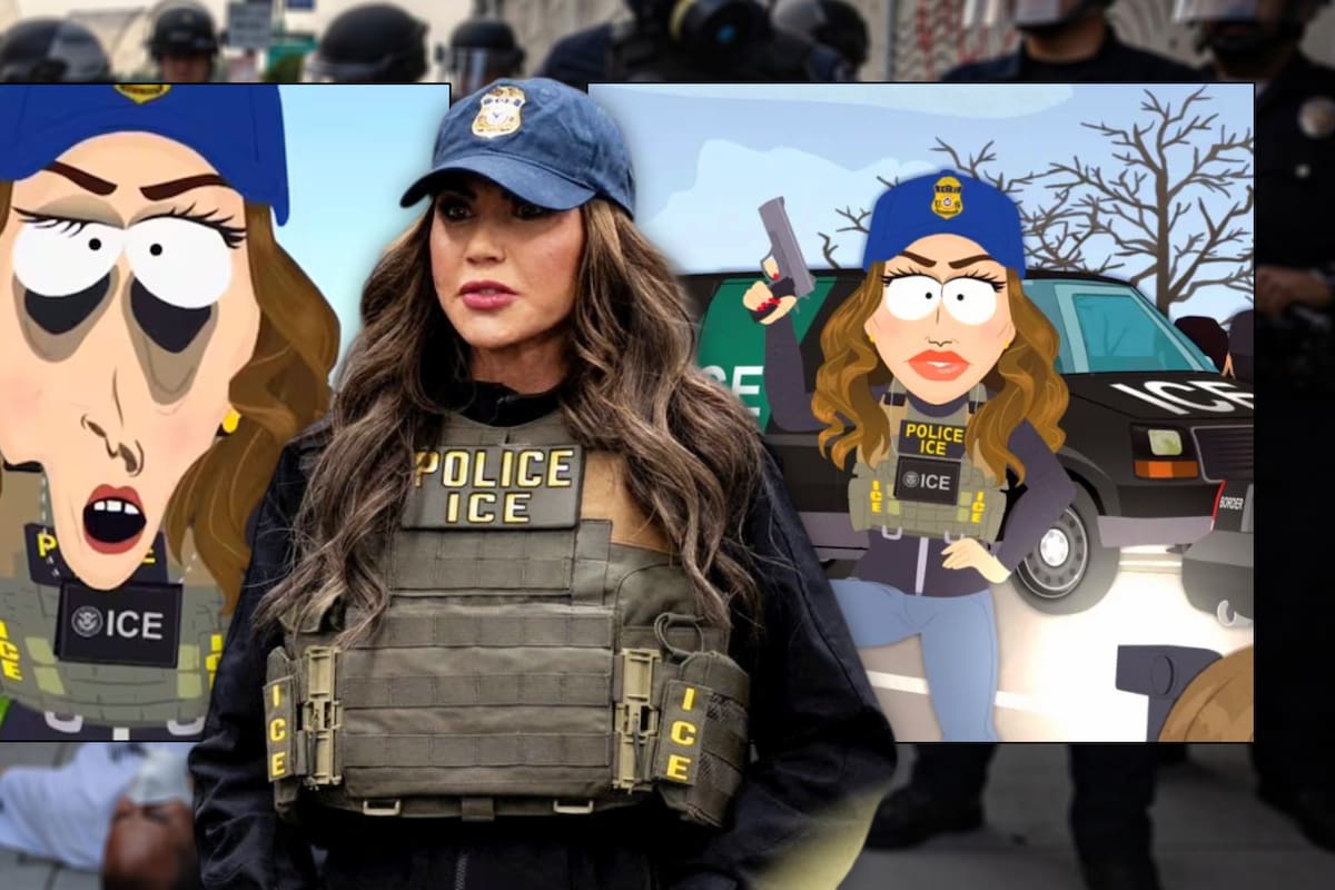 Kristi Noem reacciona al episodio de South Park que la satirizó: Se burla de su “obsesión de disparar a perritos”, su rostro derretido por el bótox y que ICE solo arresta “a los cafés”