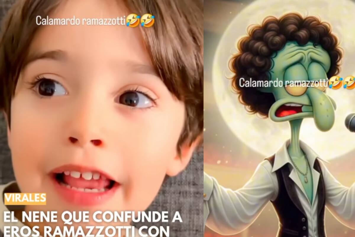 Hombre muestra cómo su hijo pequeño cree que Eros Ramazzotti es Calamardo cantando canciones románticas