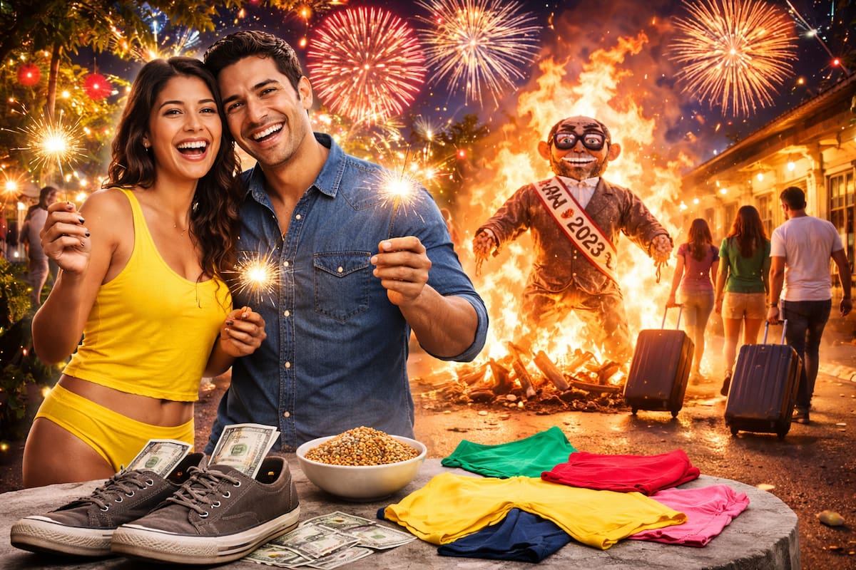 Los 6 rituales más extraños y populares para recibir el Año Nuevo en Latinoamérica y atraer dinero, amor, viajes y buena suerte