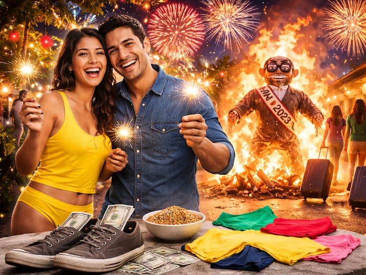 Los 6 rituales más extraños y populares para recibir el Año Nuevo en Latinoamérica y atraer dinero, amor, viajes y buena suerte