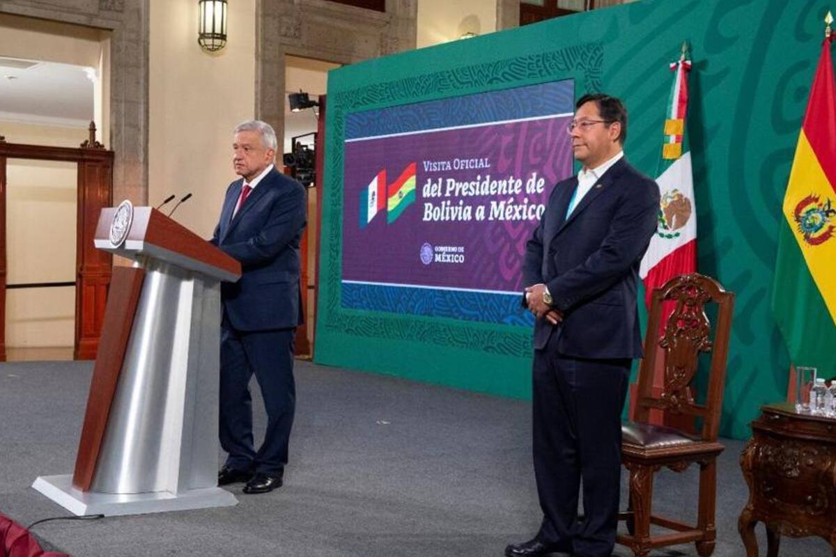 Recibe AMLO en Palacio Nacional a Luis Alberto Arce, presidente de Bolivia