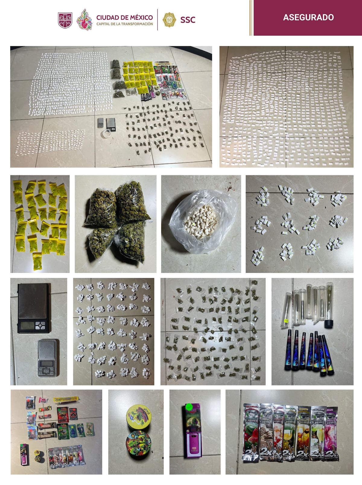 La Secretaría de Seguridad Ciudadana detuvo a seis personas acusadas de vender dulces adulterados con marihuana en la alcaldía Venustiano Carranza, CDMX.