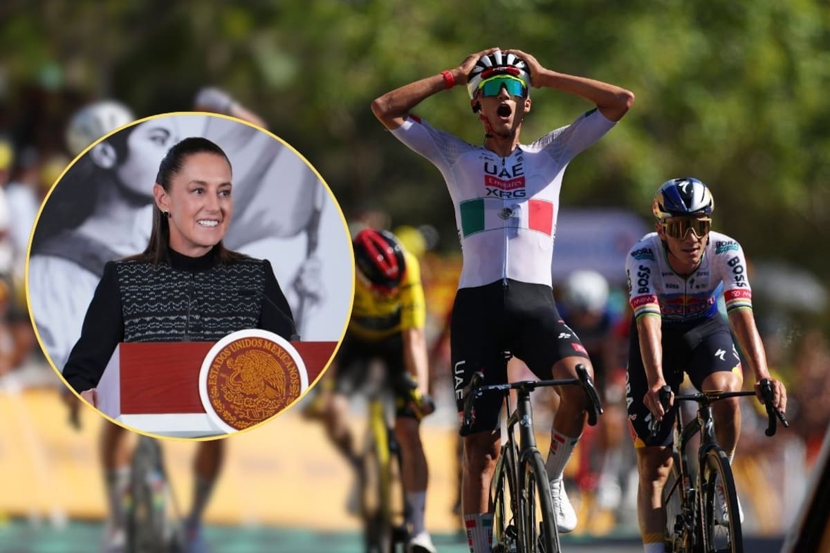 Sheinbaum felicita a Isaac del Toro por su triunfo histórico en el Tour de Francia, mientras el ciclista celebra ganar para México el día del duelo mundialista contra Inglaterra