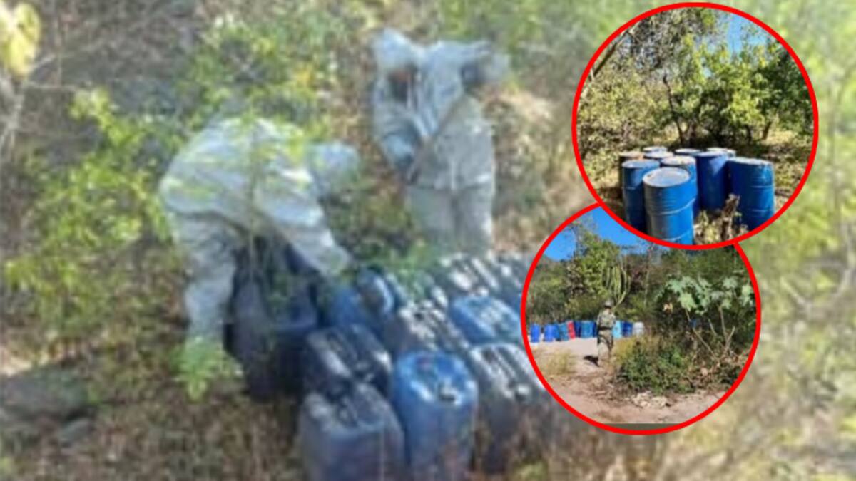 Operativo en Culiacán y Cosalá: Ejército, Guardia Nacional y Marina desmantelan ocho áreas clandestinas y aseguran casi 20,000 litros de químicos altamente peligrosos usados para fabricar drogas sintéticas