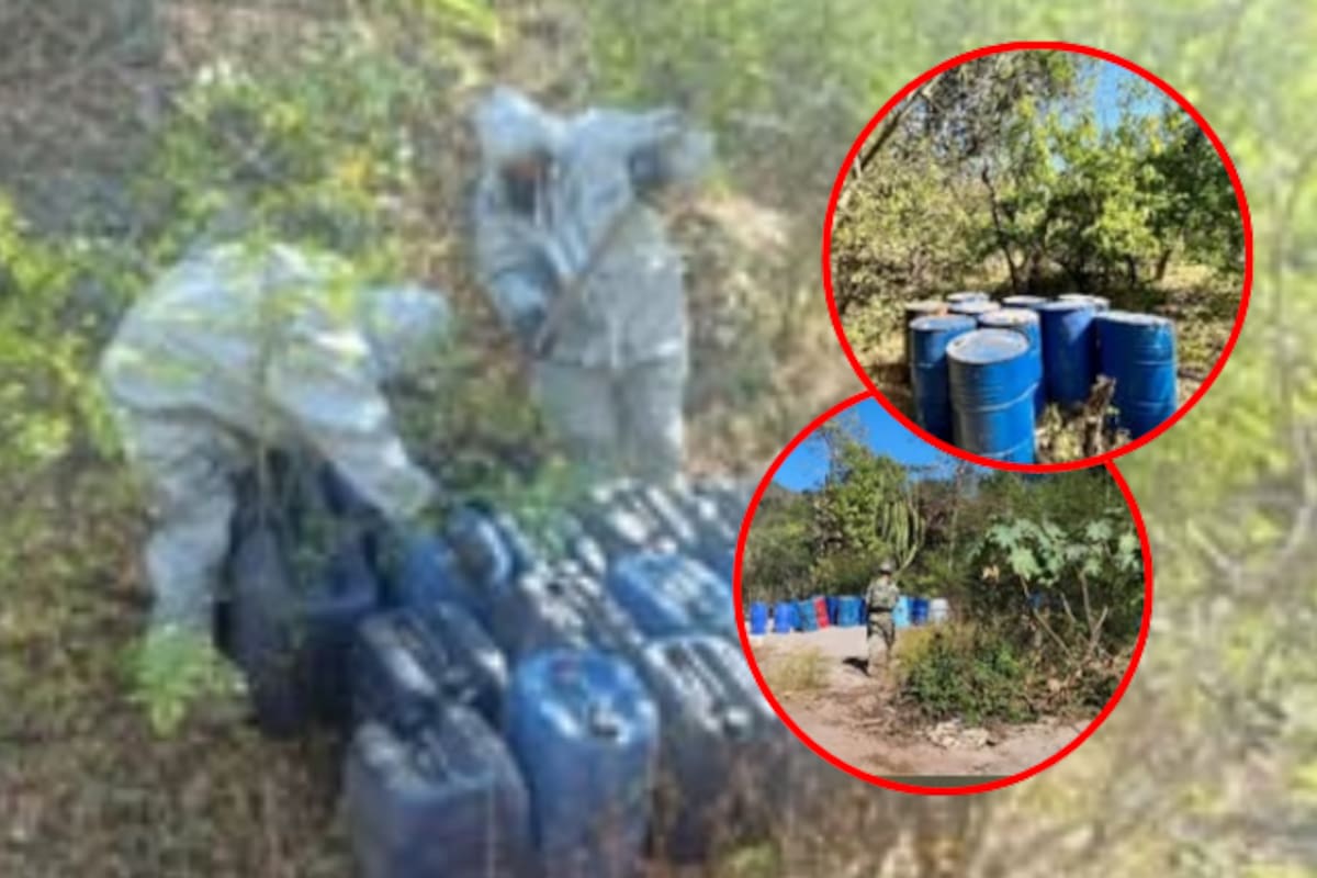 Operativo en Culiacán y Cosalá: Ejército, Guardia Nacional y Marina desmantelan ocho áreas clandestinas y aseguran casi 20,000 litros de químicos altamente peligrosos usados para fabricar drogas sintéticas