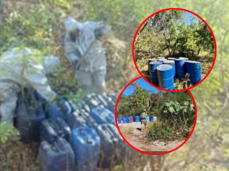 Operativo en Culiacán y Cosalá: Ejército, Guardia Nacional y Marina desmantelan ocho áreas clandestinas y aseguran casi 20,000 litros de químicos altamente peligrosos usados para fabricar drogas sintéticas
