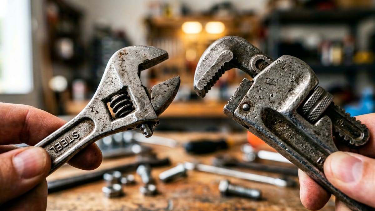 Expertos en herramientas explican la diferencia entre llave inglesa y llave francesa, cómo cambia su ajuste y cuál debes usar para evitar dañar tuercas, tuberías o reparaciones en casa