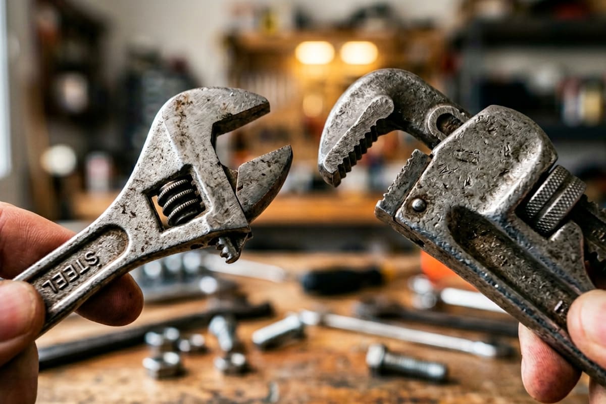 Expertos en herramientas explican la diferencia entre llave inglesa y llave francesa, cómo cambia su ajuste y cuál debes usar para evitar dañar tuercas, tuberías o reparaciones en casa