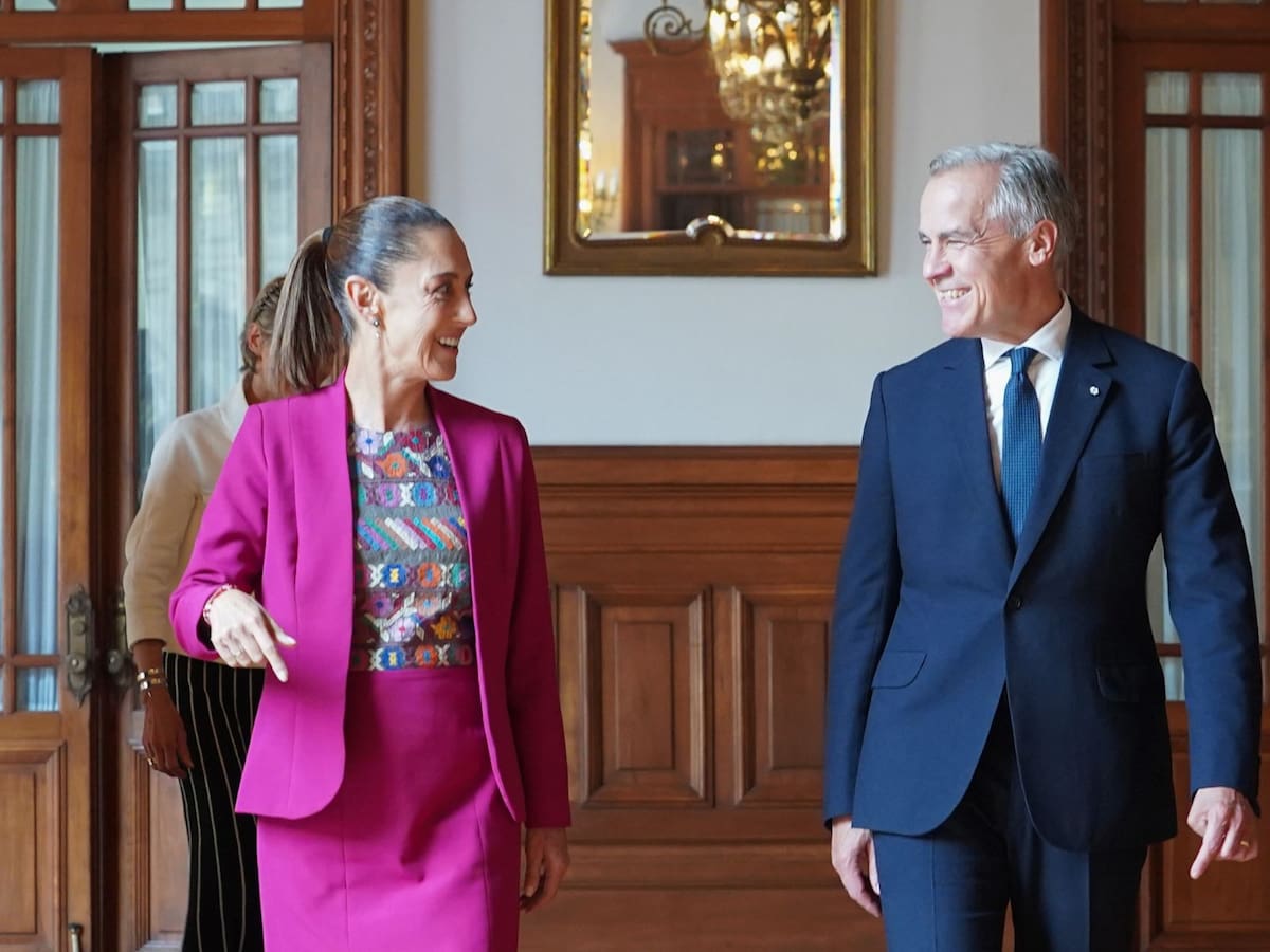 La presidenta de México, Claudia Sheinbaum y su homólogo canadiense, Mark Carney. | Crédito: Presidencia