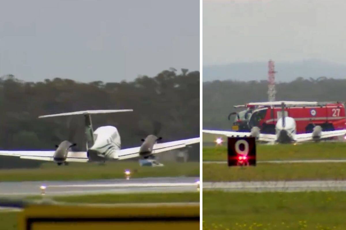 Entre lluvia y poca visibilidad, avión aterrizó dramáticamente de emergencia en Australia (VIDEO)