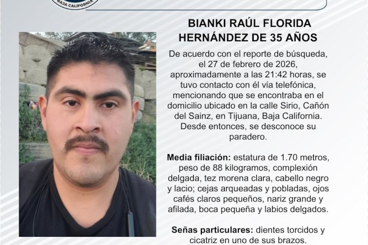 Se busca a Bianki Raúl Florida Hernández de 35 años