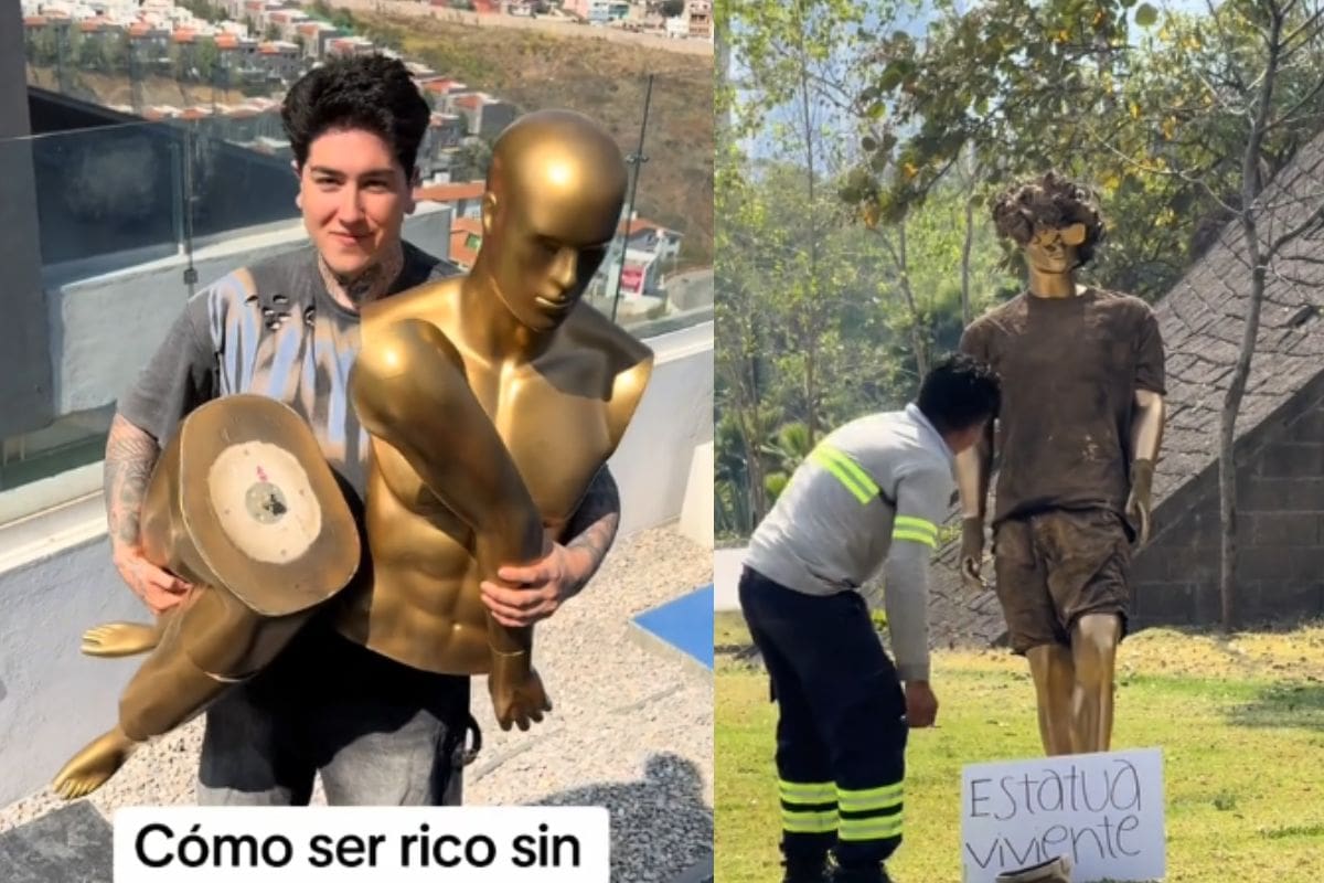 “Encontré cómo ser rico”: Influencer compra un maniquí para fingir que es una estatua viviente
