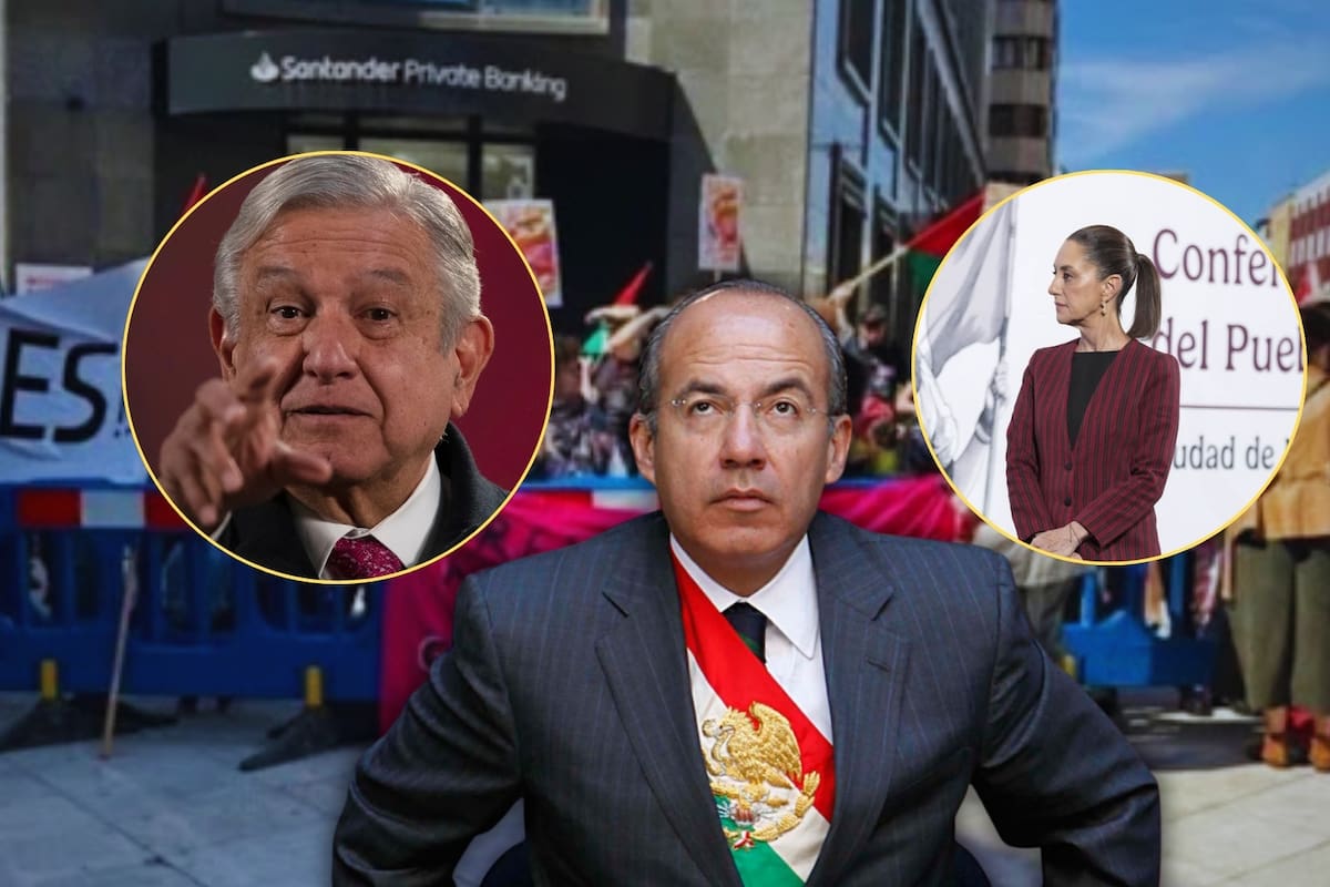 Felipe Calderón es abucheado y le gritan “asesino” mientras comparaba al gobierno de AMLO y Sheinbaum con Hitler y Mussolini en España