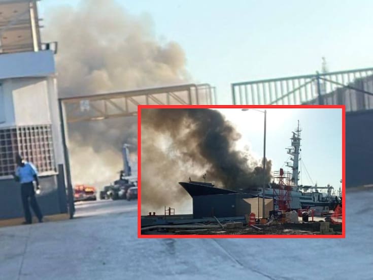 Barco atunero “El Dorado” se prende en llamas durante mantenimiento en Mazatlán; no hay heridos