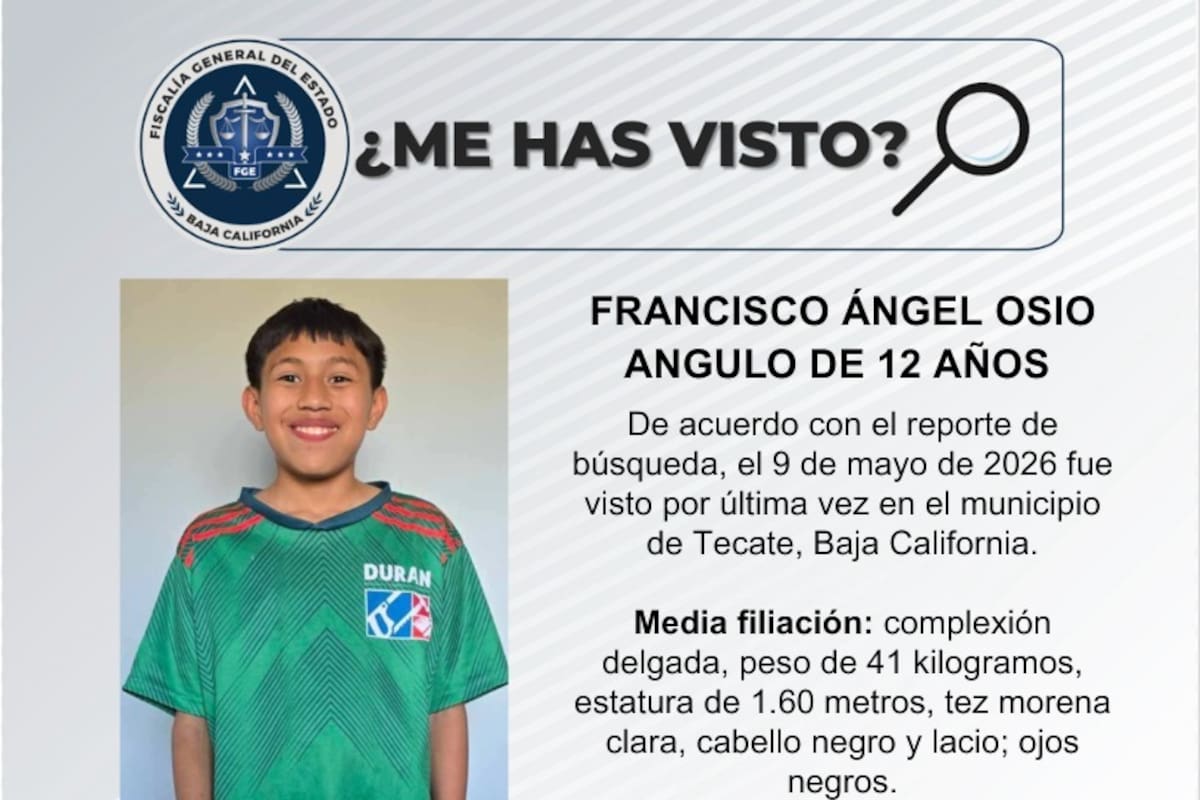 Se busca a Francisco Ángel Osio Angulo de 12 años