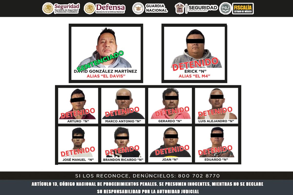 Desmantelan célula delictiva “M4” ligada al Cártel de Jalisco en el Estado de México