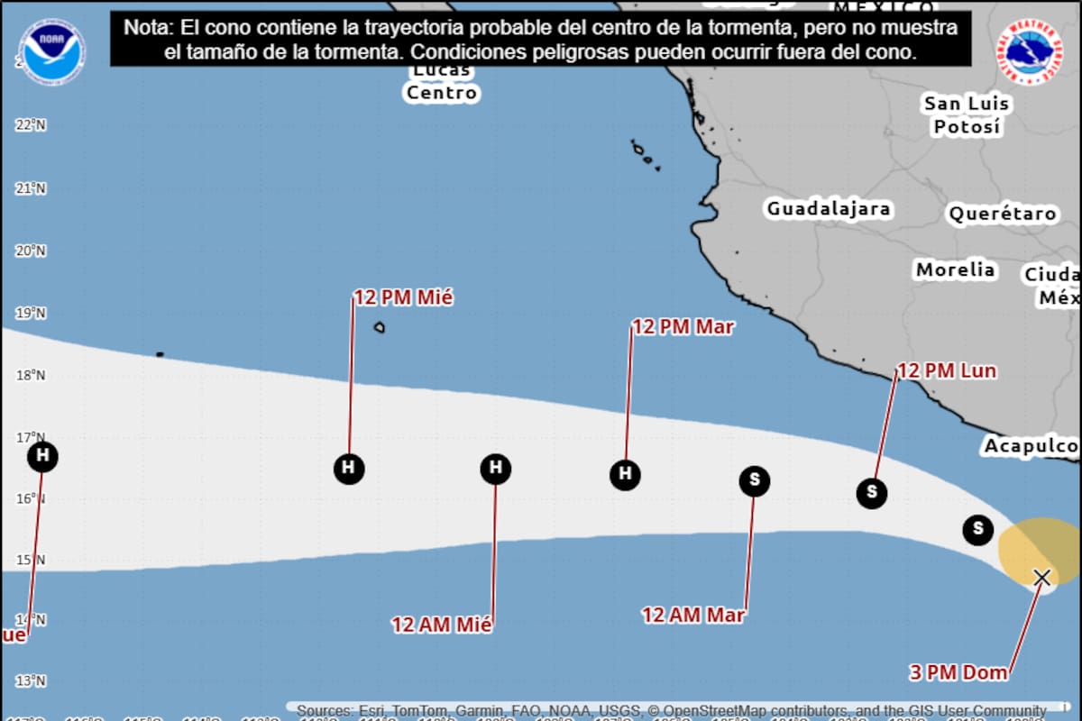 Tormenta tropical Narda se forma en el Pacífico mexicano y podría convertirse en huracán