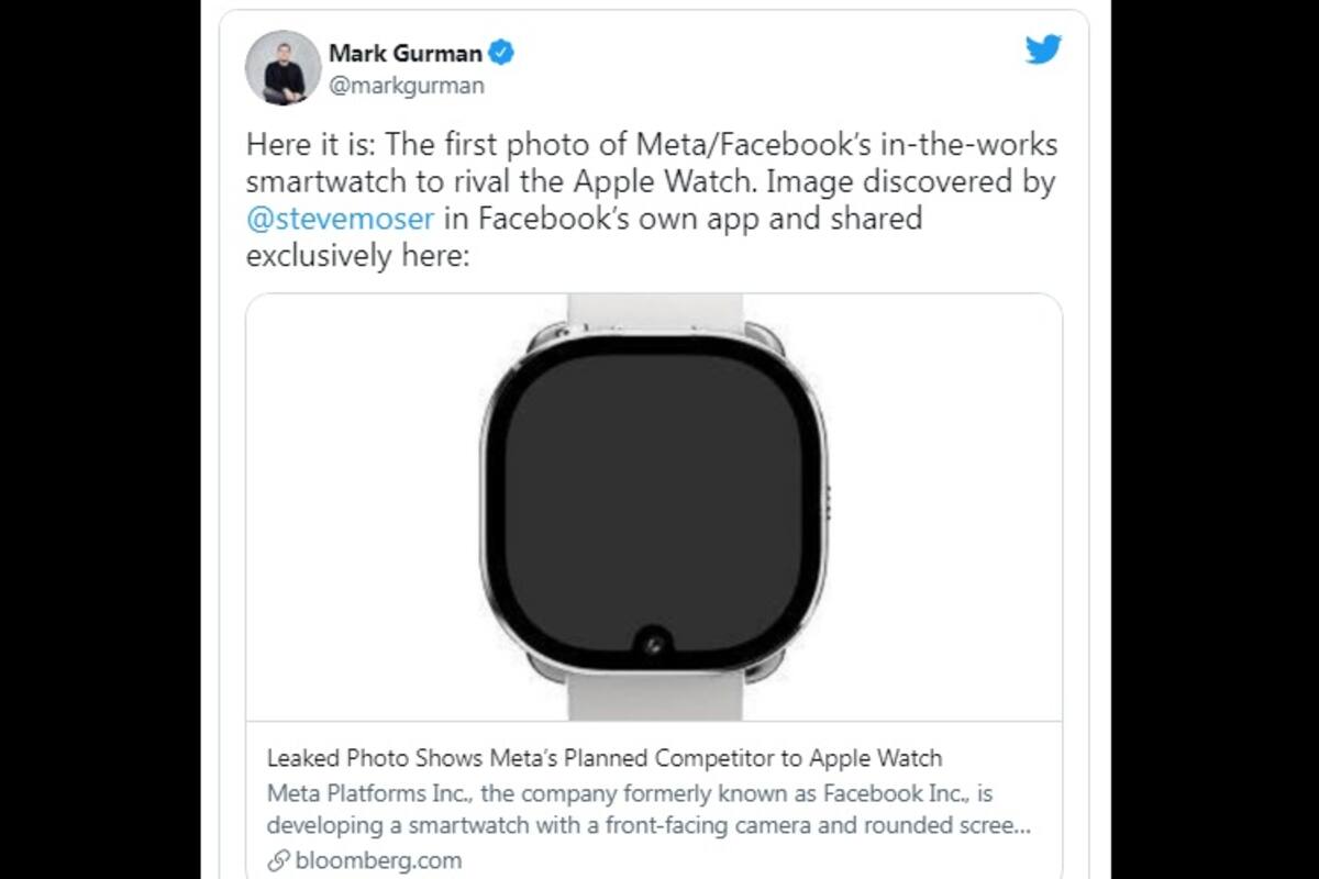 Filtran imagen del reloj inteligente con el que Zuckerberg pretende opacar al Apple Watch
