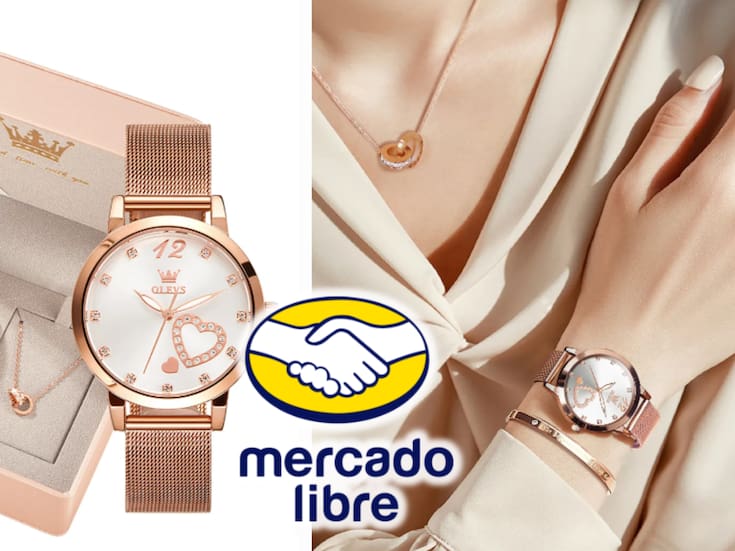 Oferta en Mercado Libre: Set elegante de reloj y joyas (3 Piezas), el regalo perfecto con 42% de descuento